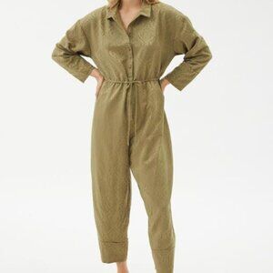 Urban Outfitters Out From Under Jayce Jacquard Casual Button Up Jumpsuit P5587